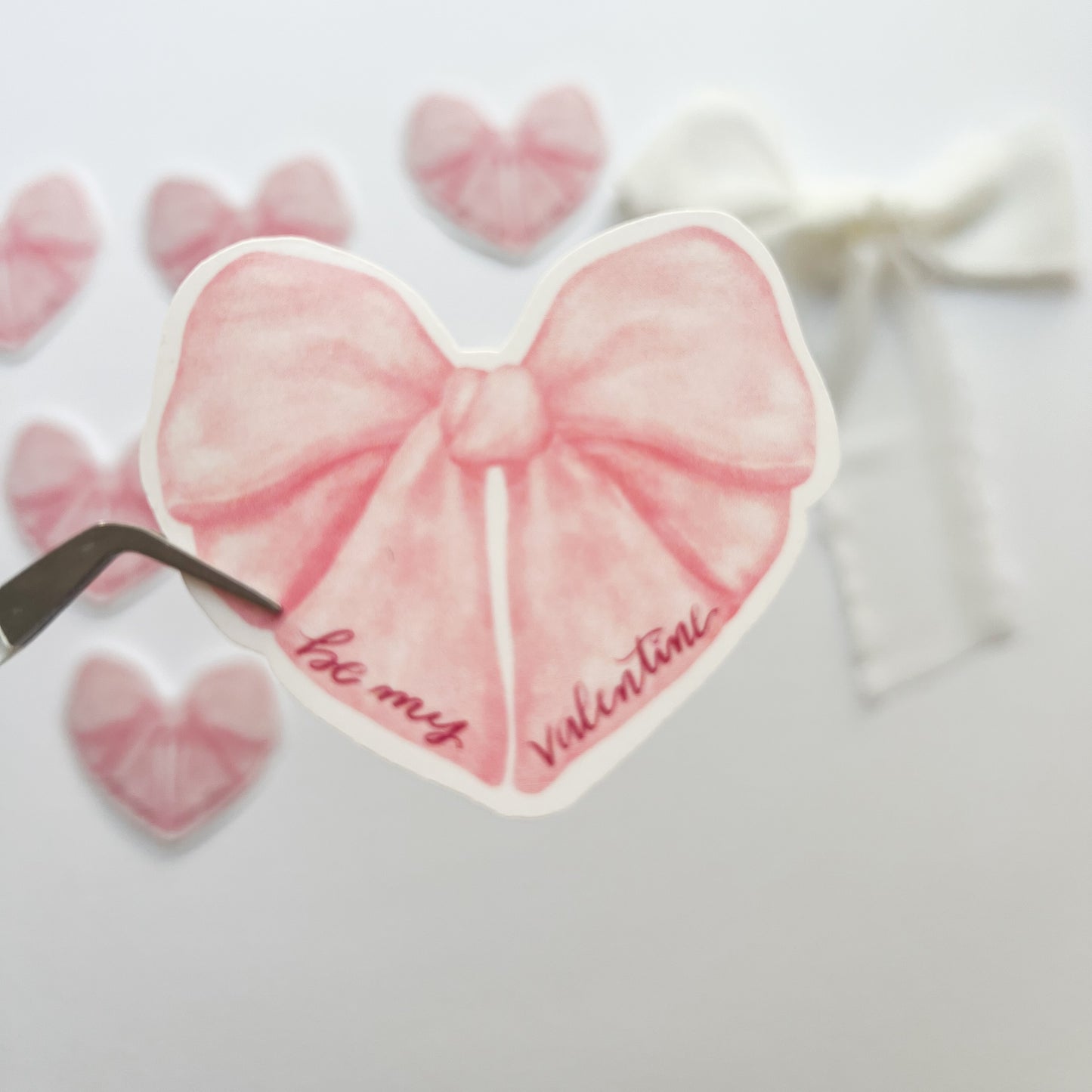 Be My Valentine Bow Sticker