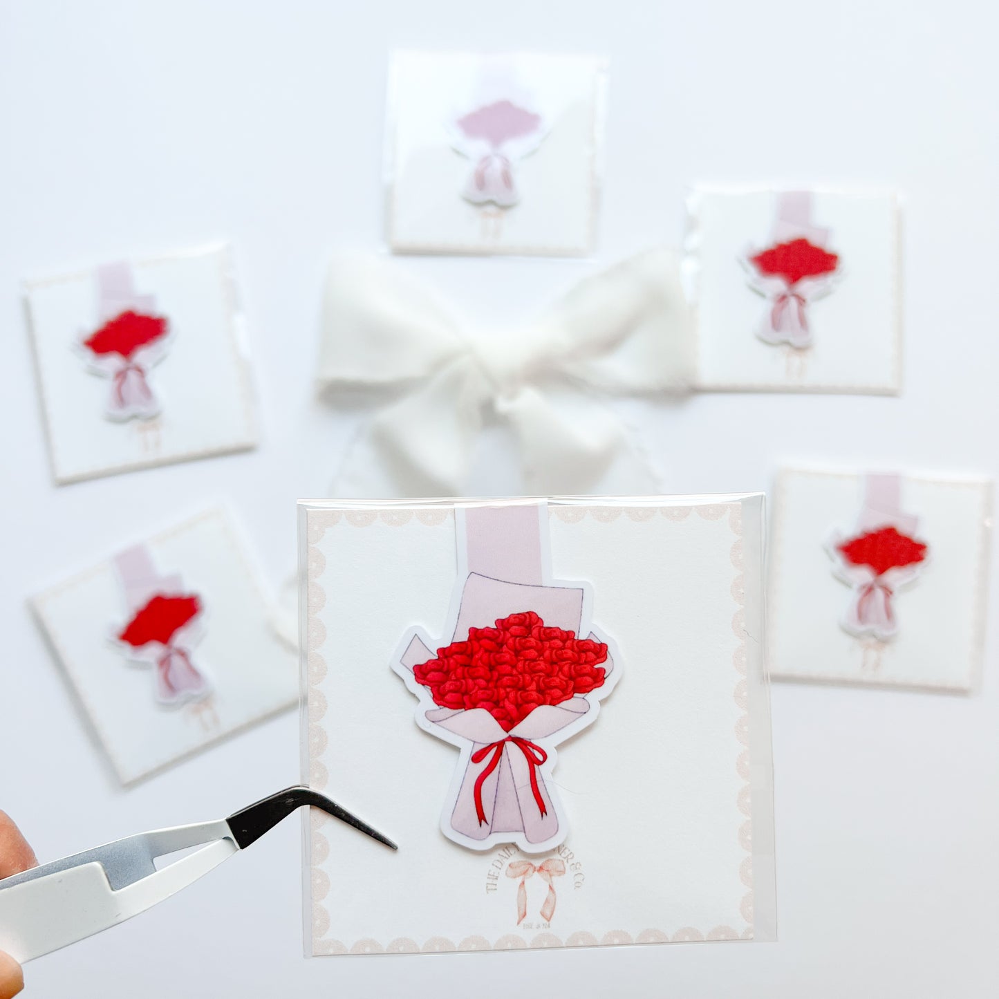 Red Rose Bouquet - Valentine Magnetic Bookmark