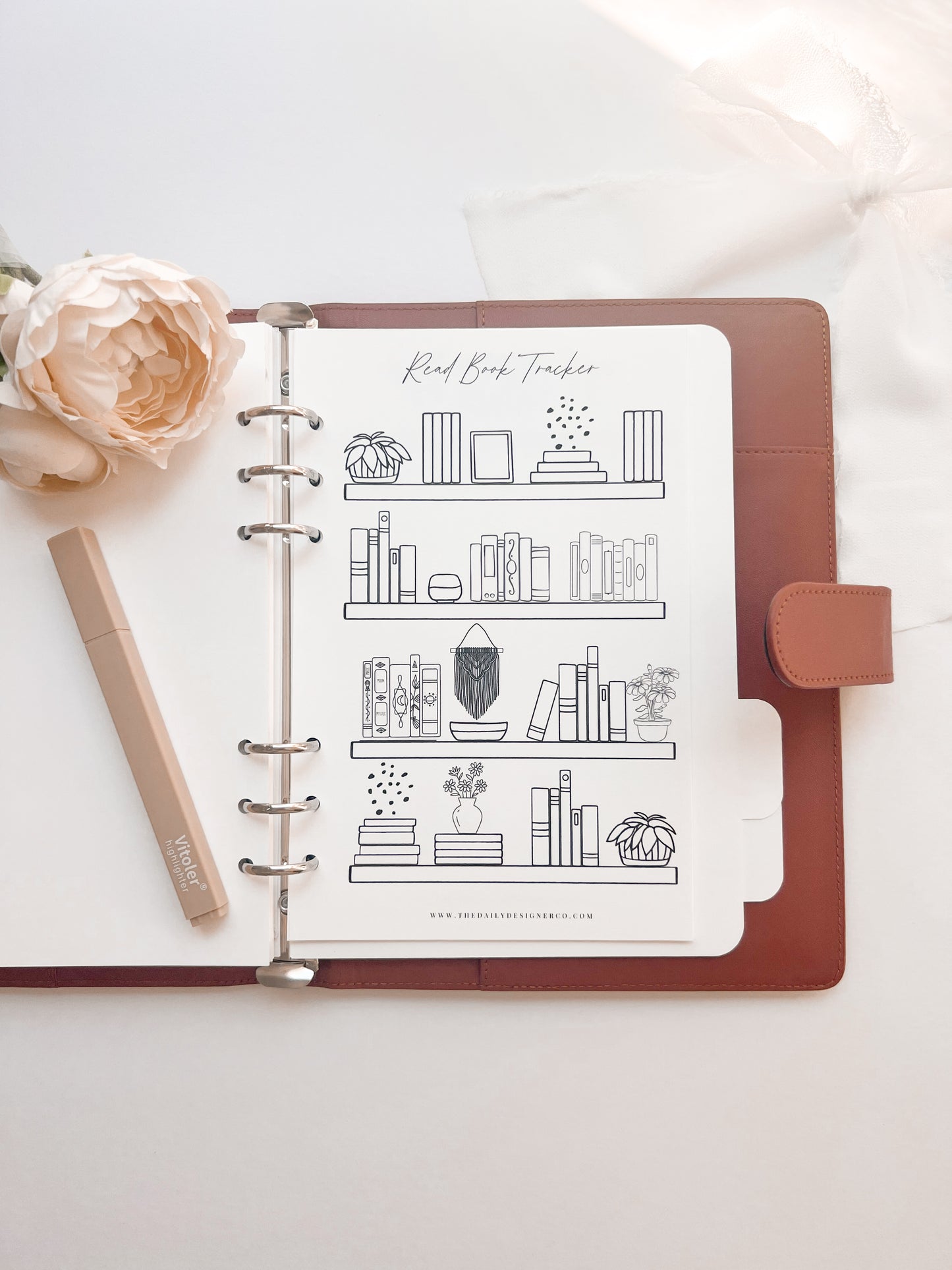 55 Books Tracker Insert - Coloring Page