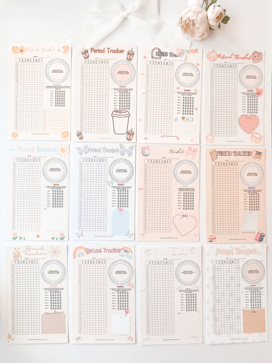 Period Tracker Tracker Pages | 12 month Bundle A5 Inserts