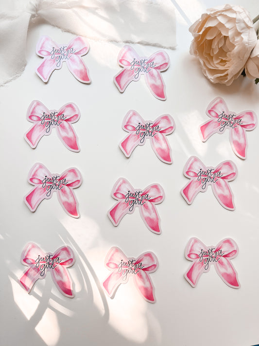 Just a Girl - Hot Pink & Black Sticker