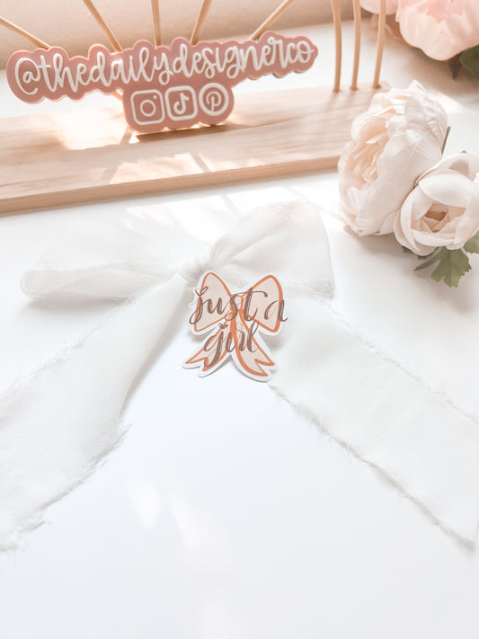 Just a Girl - Beige & Brown Sticker