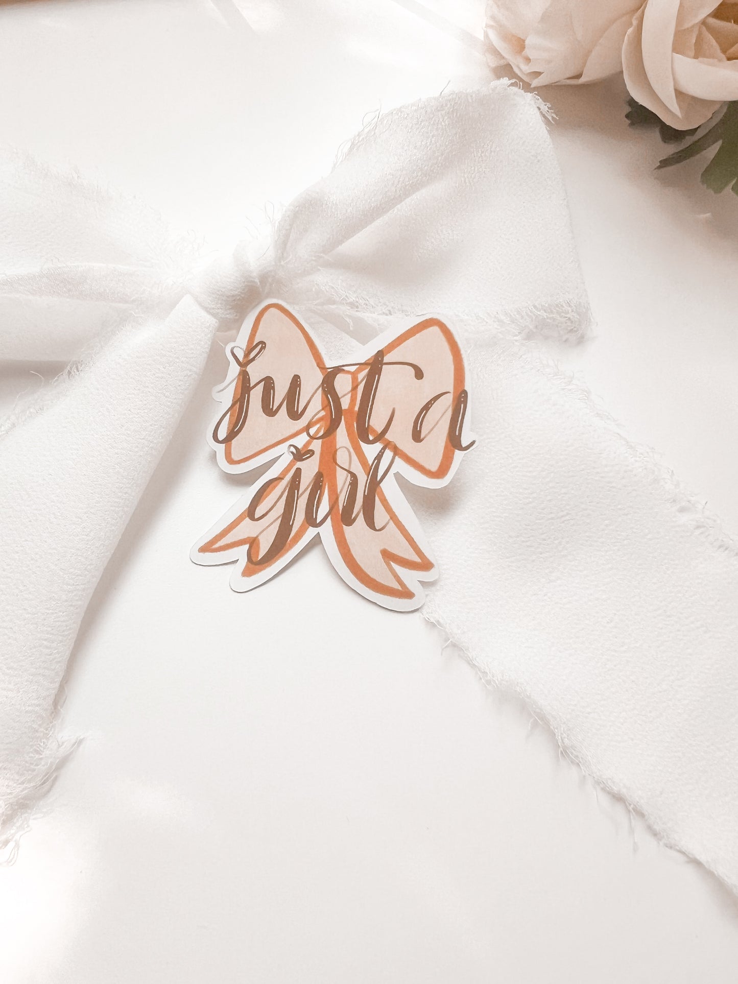 Just a Girl - Beige & Brown Sticker
