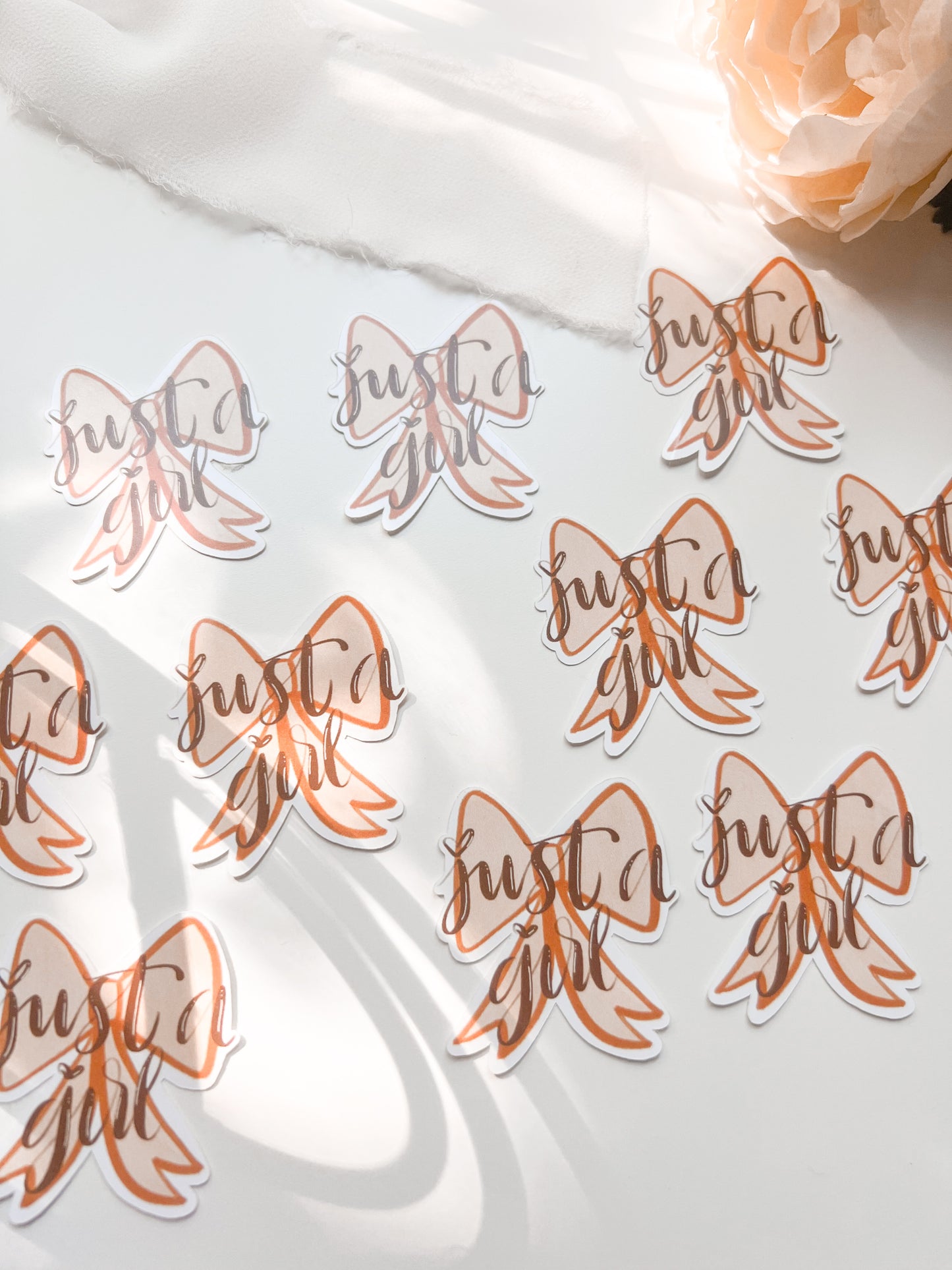 Just a Girl - Beige & Brown Sticker