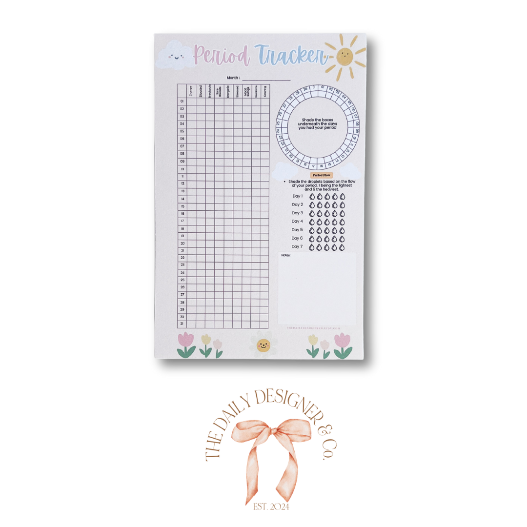 Period Tracker Tracker Pages | 12 month Bundle A5 Inserts