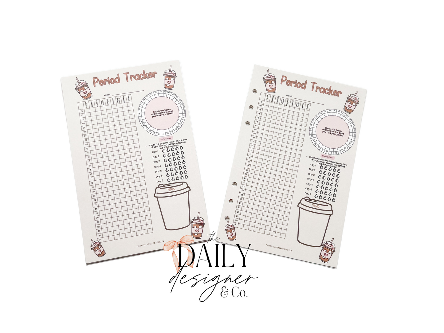 Period Tracker Tracker Pages | 12 month Bundle A5 Inserts