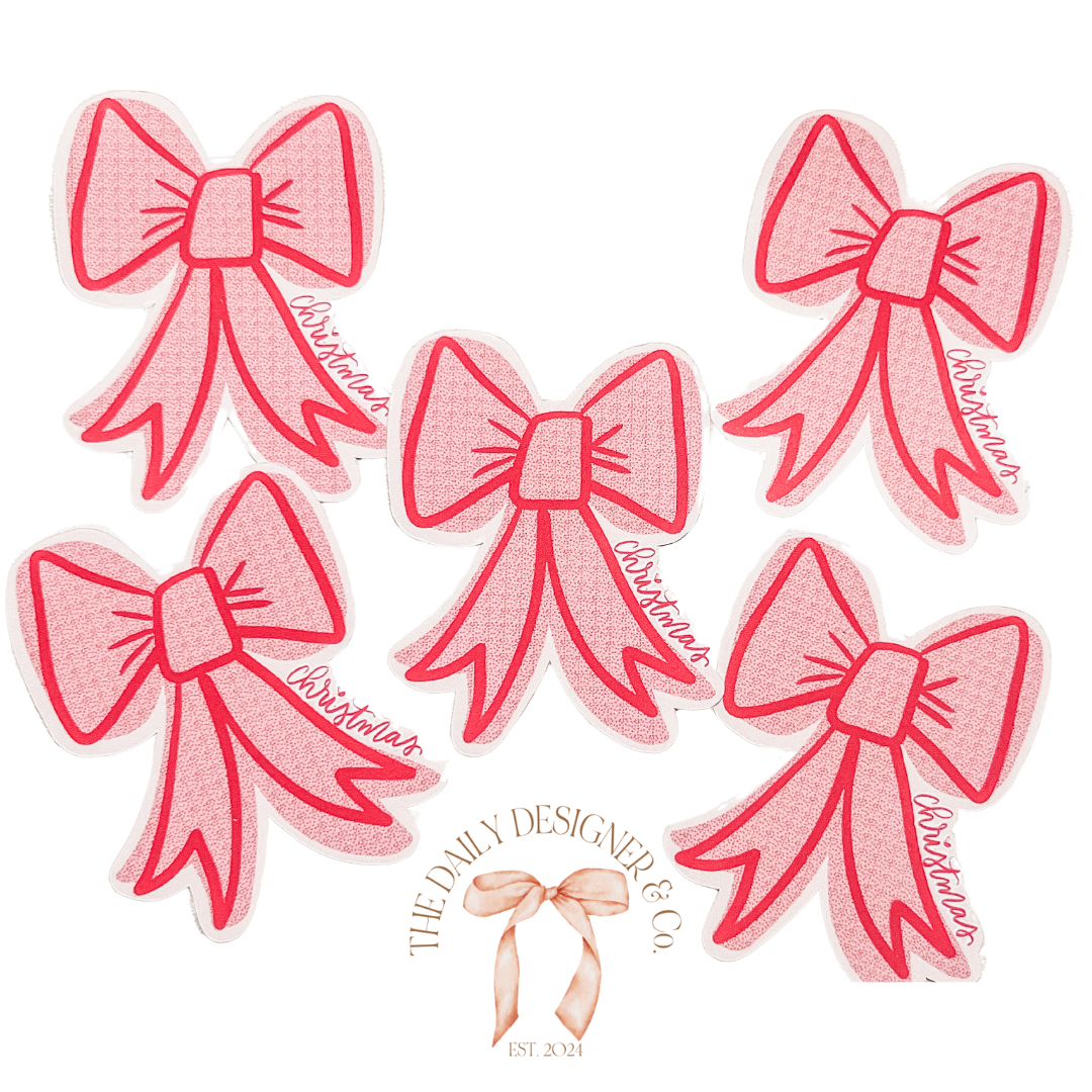 Red Bow Christmas Sticker