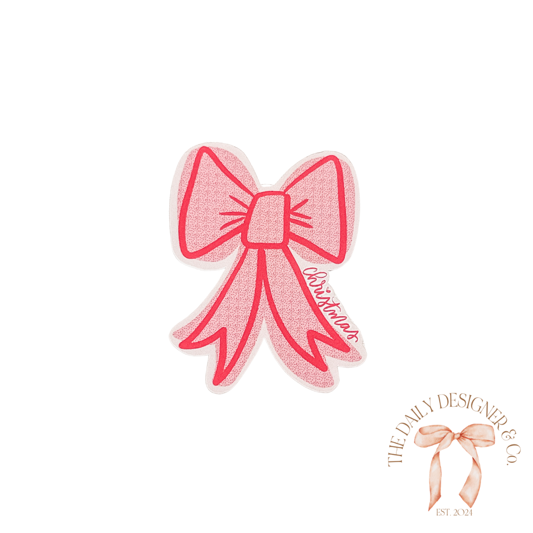 Red Bow Christmas Sticker